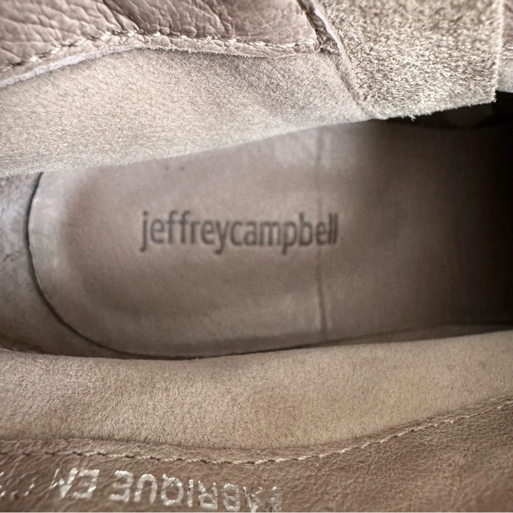 Jeffrey Campbell Laszlo Tan Taupe Suede Block heel Ankle Boots 11
